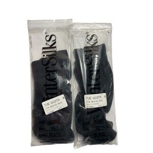 Vintage WinterSilks 100% Silk x2 Luxury Black Men’s 11-14 Dress Socks 1990s New